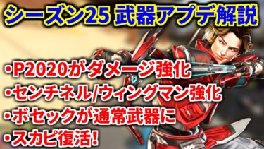 シーズン25 武器アプデ解説!!  P2020がダメージアップ(ガチ)、センチネルにアクセラレーター搭載、ウィングマン鬼強化！ヘムロックにガンシールド搭載！ | Apex Legends